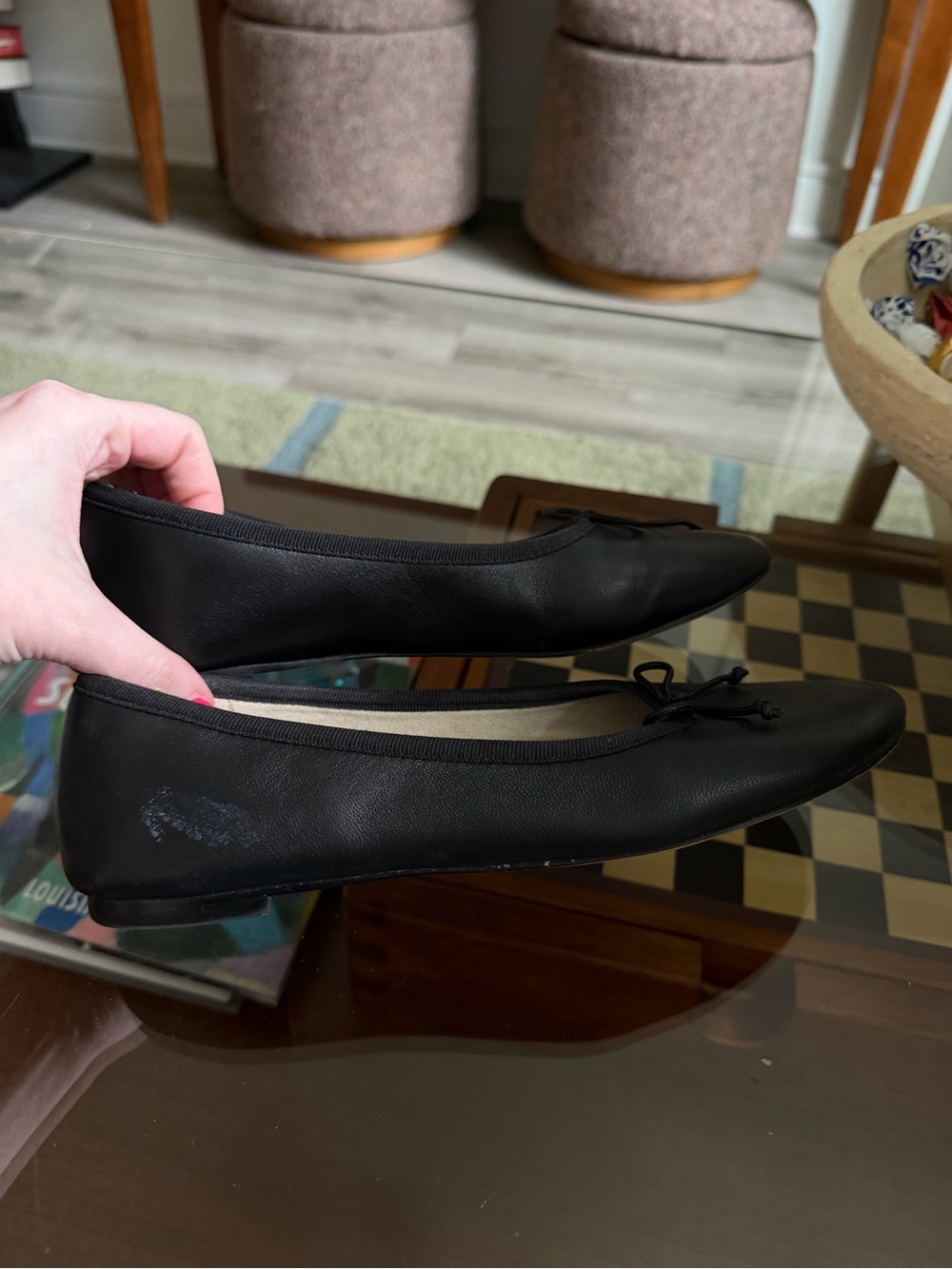 J CREW • black leather andie ballet flats - Picture 8 of 8